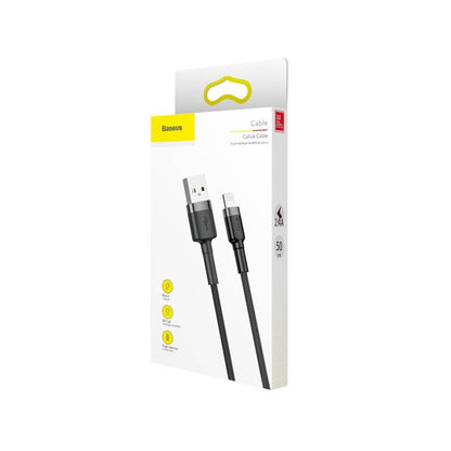 Baseus Cafule USB-A / Lightning 2.4A QC 3.0 kabel 0,5 m - sort-grå