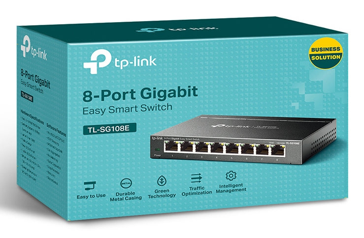 TP-Link TL-SG108E netværksswitch Administreret L2 Gigabit Ethernet (10/100/1000) Sort