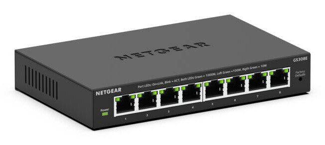 NETGEAR GS308E Administreret L2/L3 Gigabit Ethernet (10/100/1000) Sort
