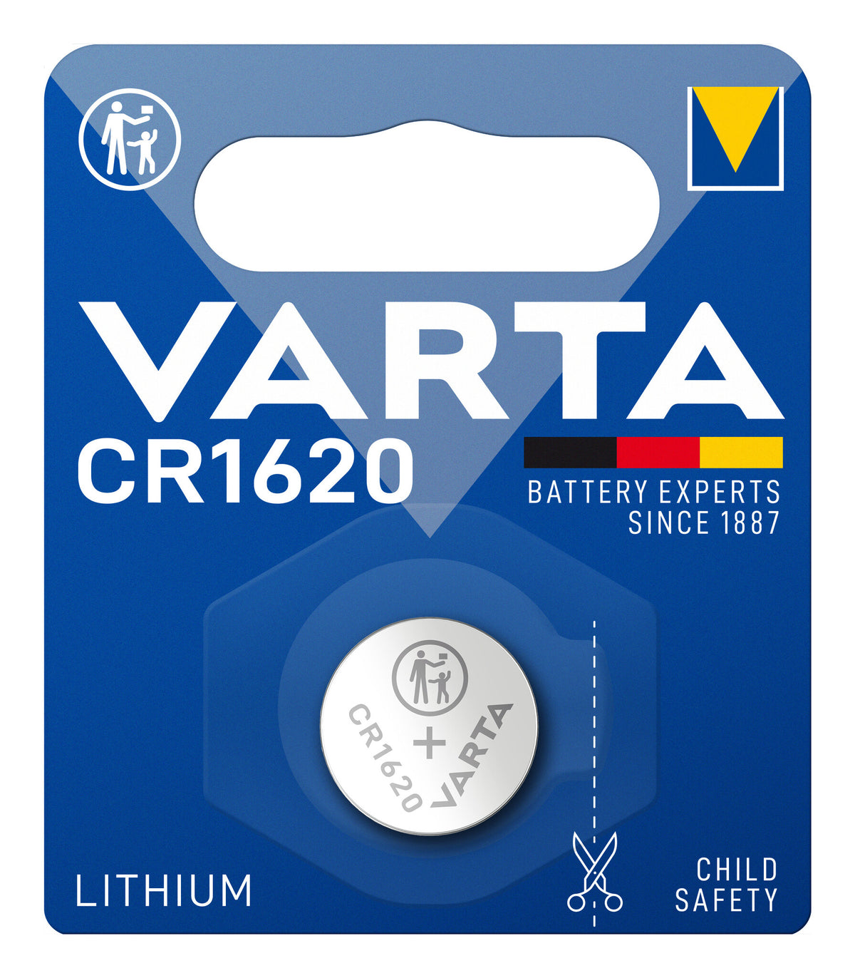 CR1620 Varta knapcelle batteri 3V lithium 2,0x16mm