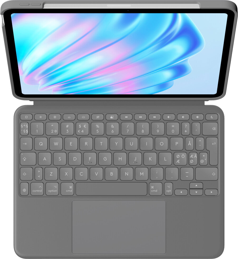 Logitech Combo Touch QWERTY Dansk, Finsk, Norsk, Svensk Smart Connector Grå