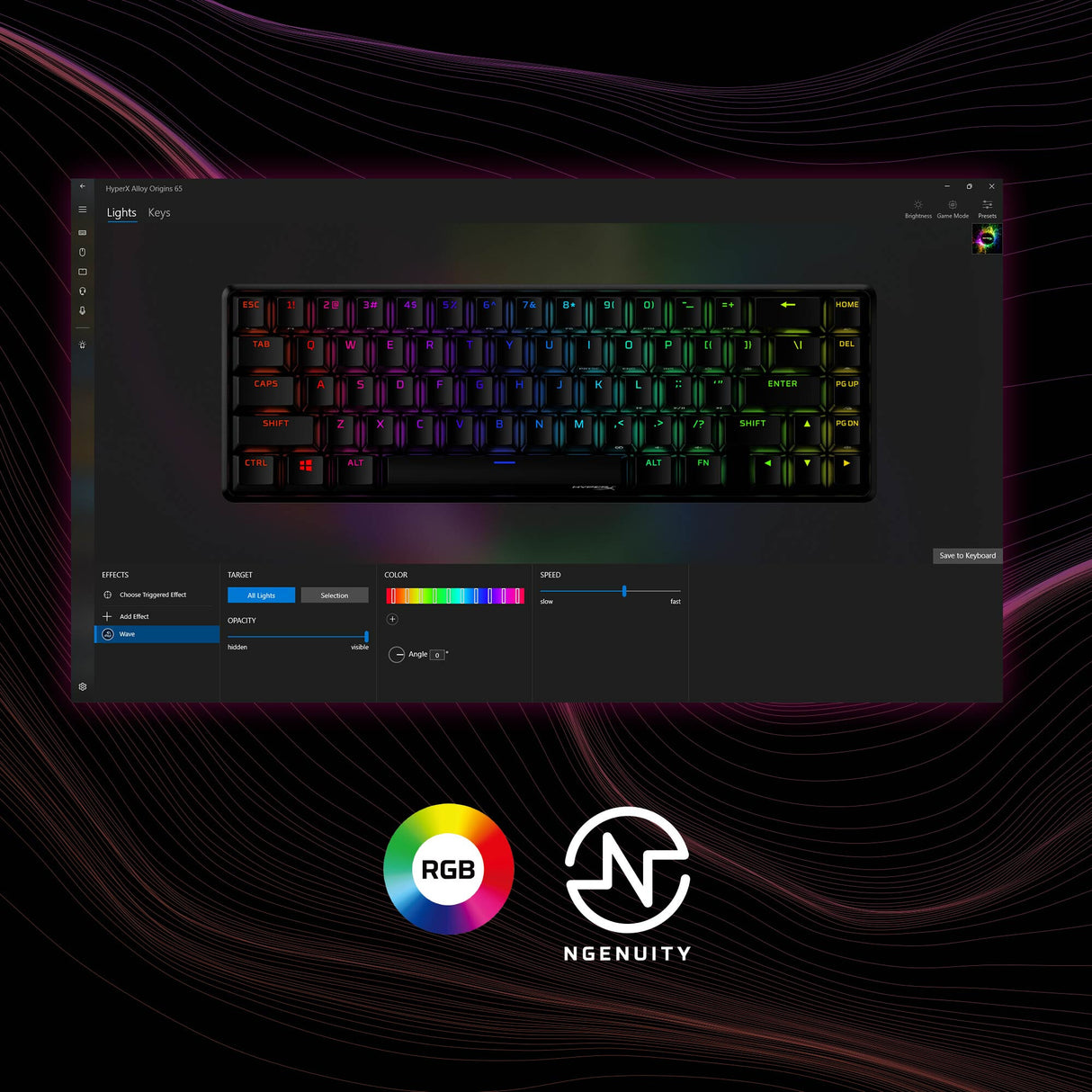 HyperX Alloy Origins 65 ─ mekanisk gaming-tastatur ─ HX rødt (US layout)