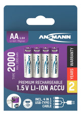 Ansmann 1312-0036 husholdningsbatteri Genopladeligt batteri AA Lithium-Ion (Li-Ion)