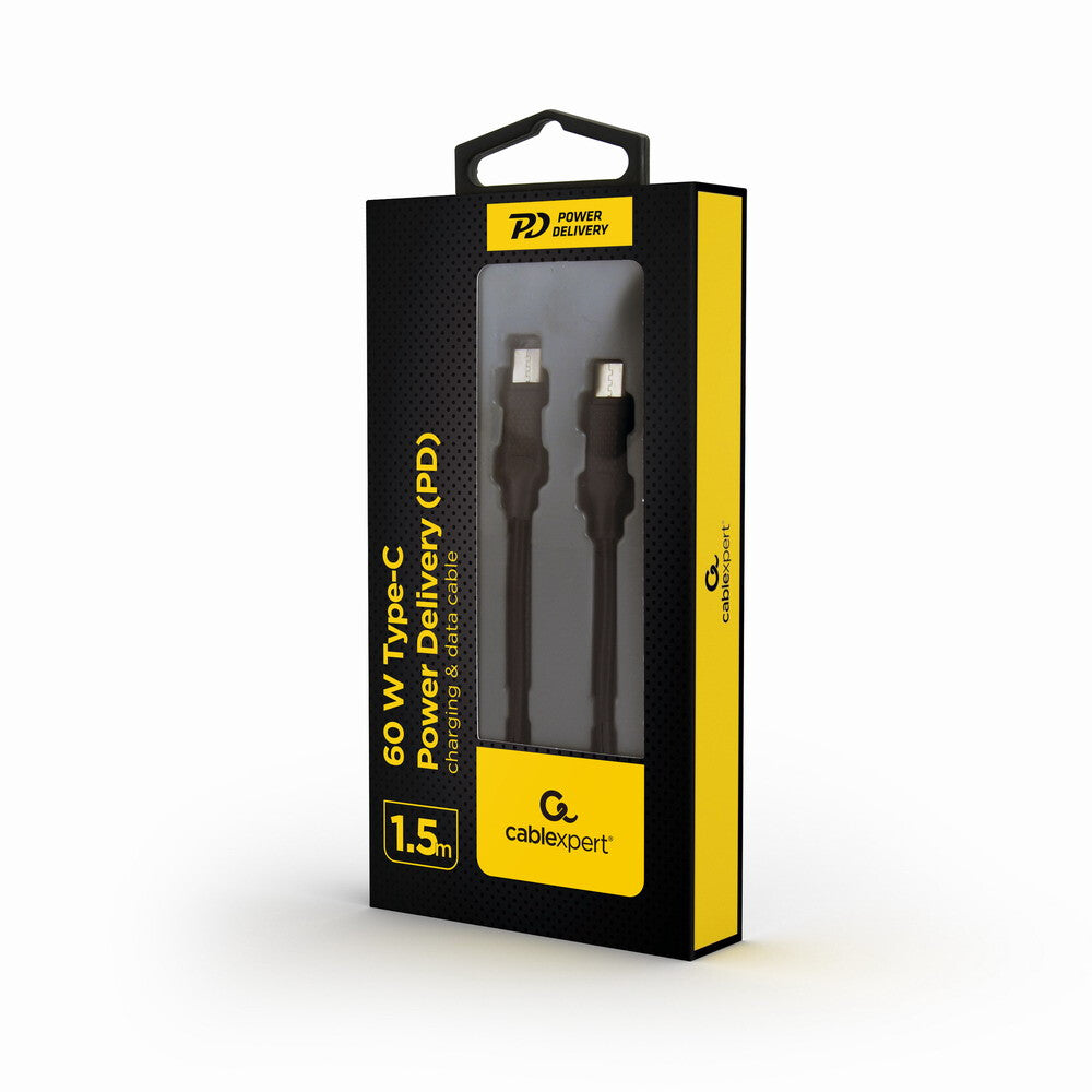 Gembird CC-USB2-CMCM60-1.5M USB-kabel USB 2.0 1,5 m USB C 0,48 Gbit/sek. 60 W Sort