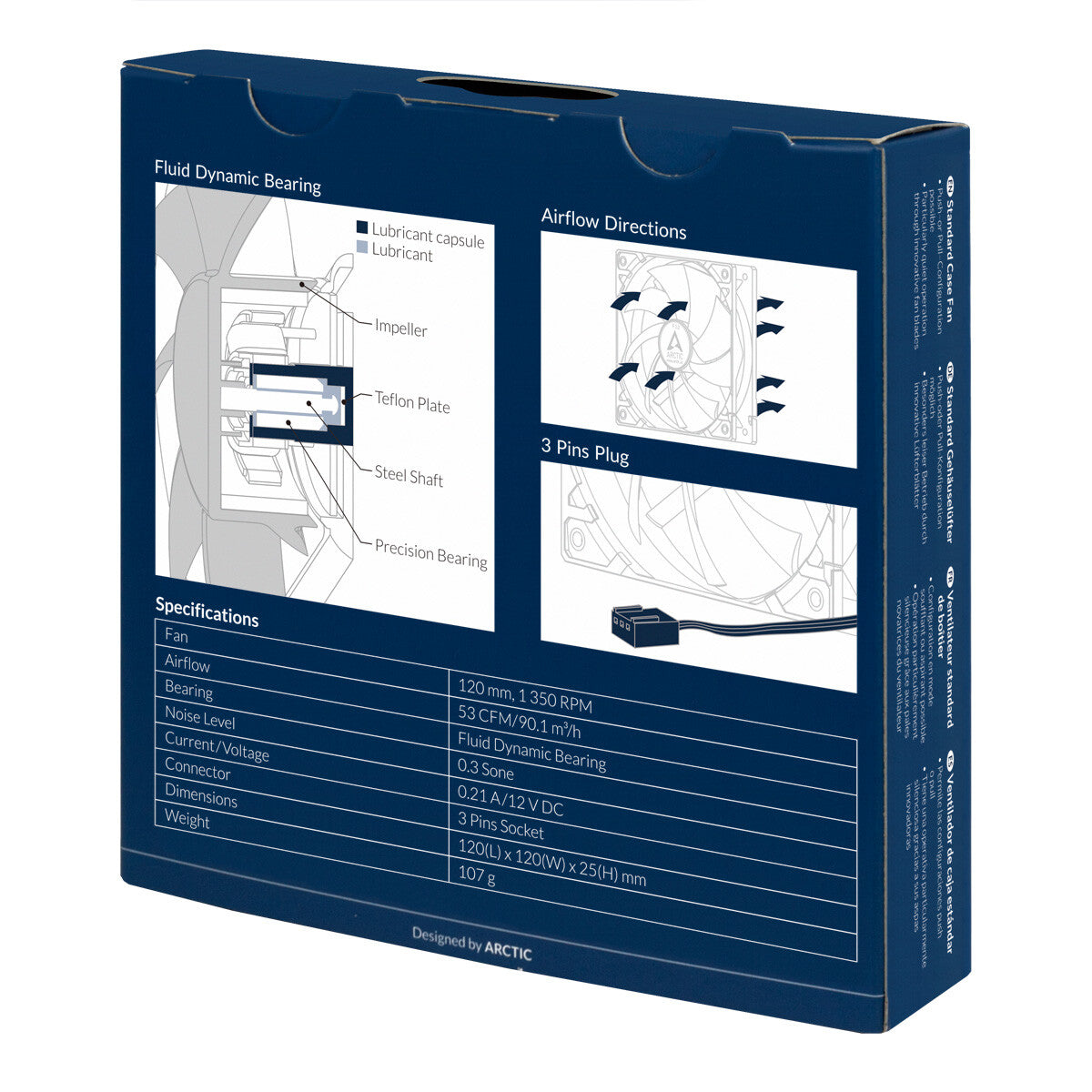 ARCTIC F12 Computerkabinet Ventilator 12 cm Sort 1 stk