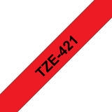 Brother TZE-421 etiketbånd Sort på rød