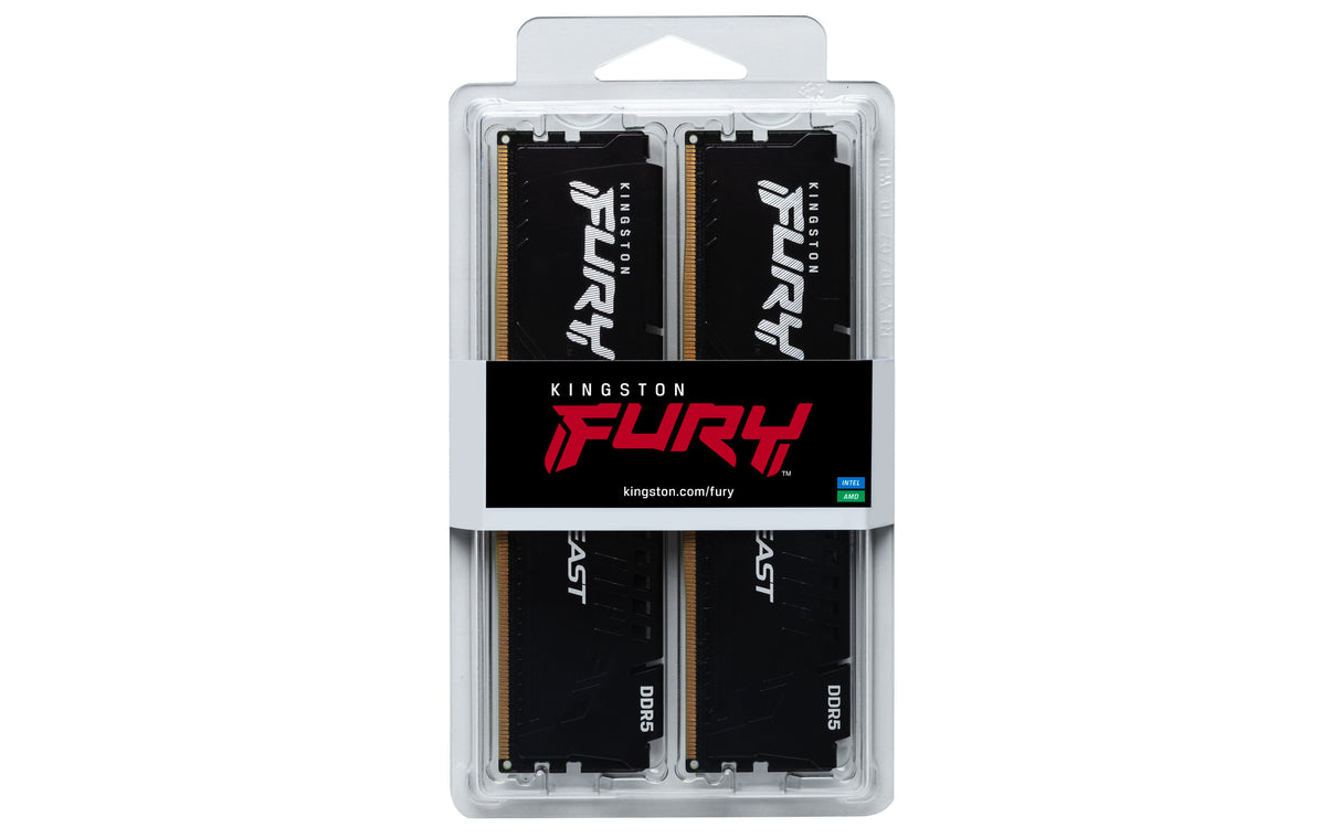 Kingston Technology FURY Beast 32GB 5600MT/s DDR5 CL36 DIMM (sæt med 2) Black