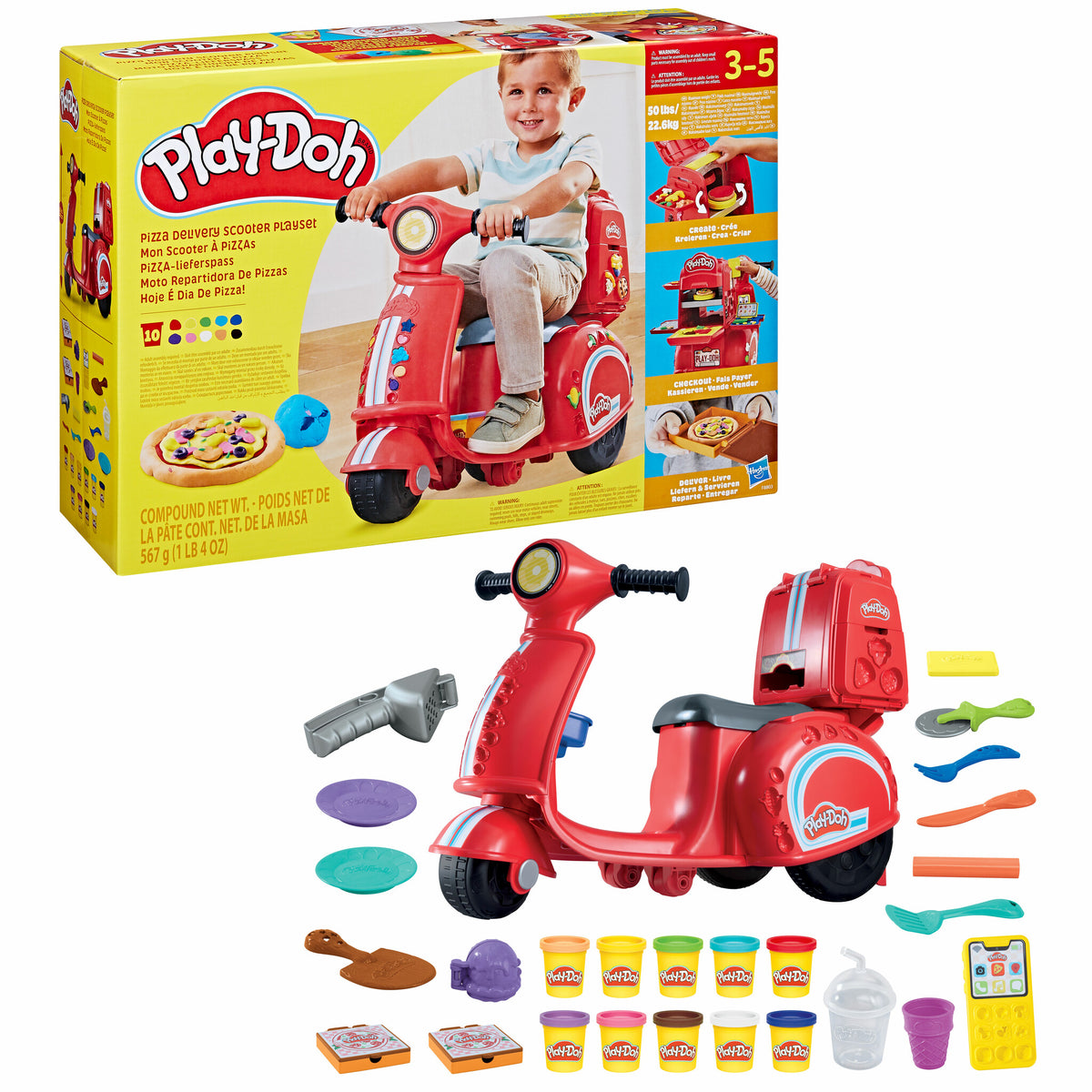 Play-Doh F88035L0 Gynge- og ride-on-legetøj Scooter til at ride på