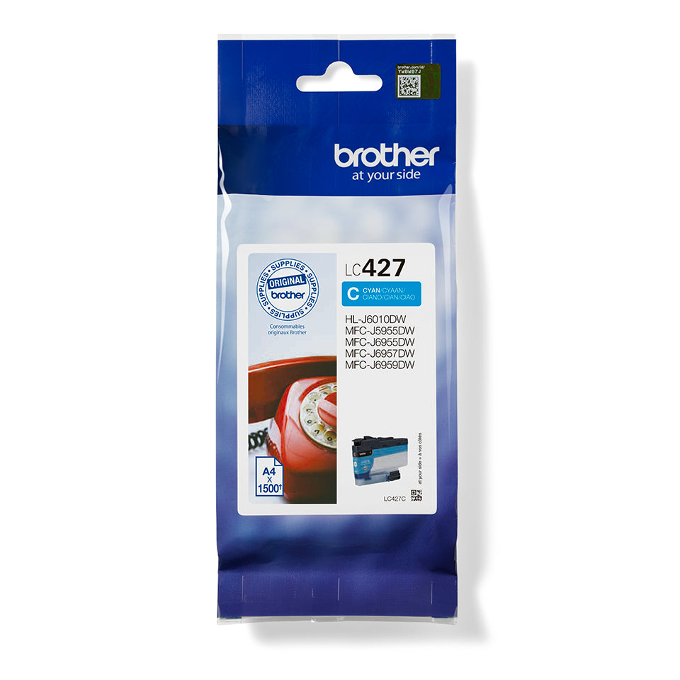 Brother LC427C blækpatron 1 stk Original Blå