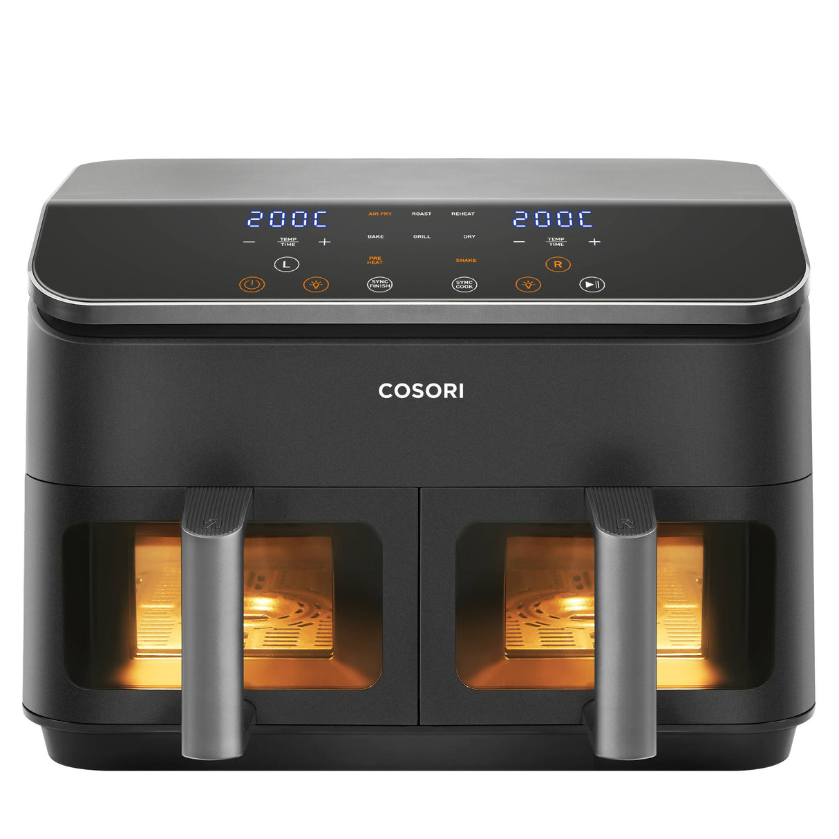 Cosori Dual Basket Chef Edition Dobbelt 8,5 L Enkeltstående 1750 W Varmluftsteger Sort, Sølv