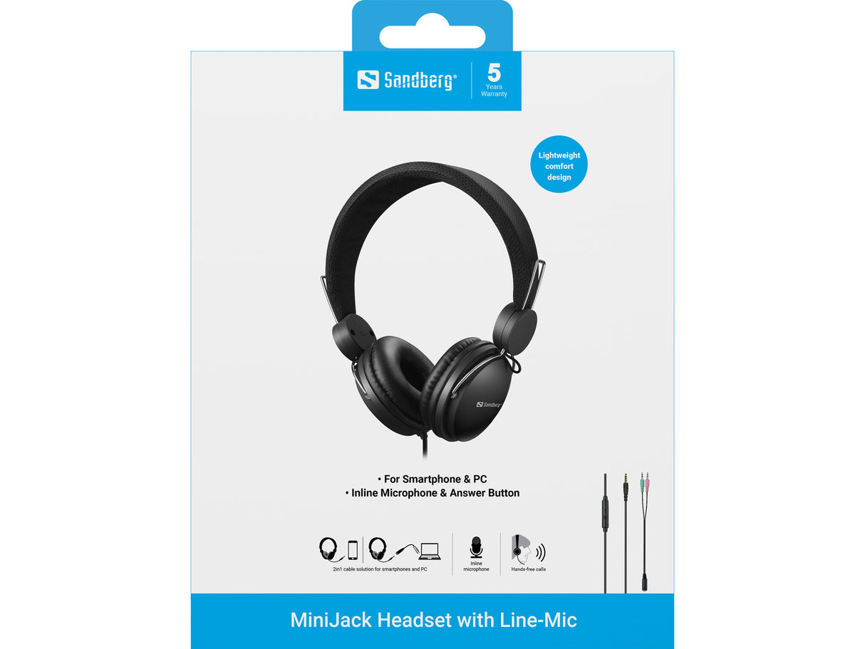 Sandberg 126-34 hovedtelefoner/headset Ledningsført Opkald/musik Sort