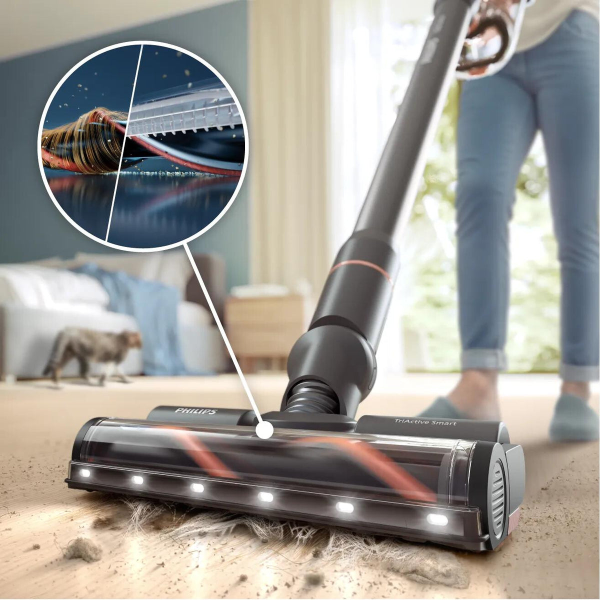Philips XC7163/01 stick vacuum/electric broom 2-in-1 stick vacuum Battery Dry&wet Bagless 0.6 L Blue
