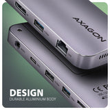 Axagon HMC-12GM2 dockingstation Ledningsført USB 3.2 Gen 2 (3.1 Gen 2) Type-C Grå