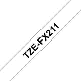 Brother TZE-FX211 etiketbånd Sort på hvid