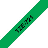 Brother TZE-721 etiketbånd Sort på grøn