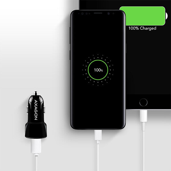Axagon PWC-5V5 oplader til mobil enhed Mobiltelefon, Smartphone, Tablet, Universel Sort Cigartænder Hurtig opladning Automatisk
