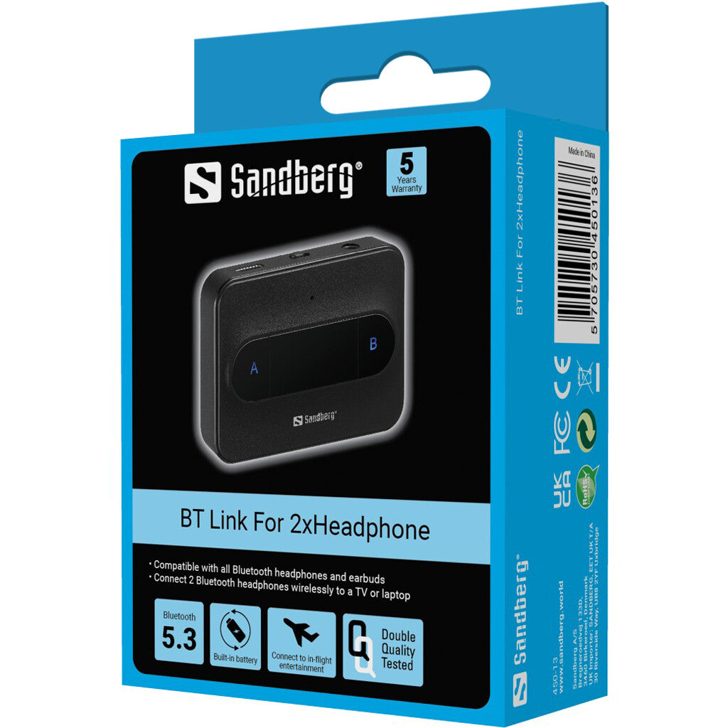 Sandberg Bluetooth Link For 2xHeadphone