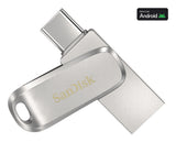 SanDisk Ultra Dual Drive Luxe 2TB USB 3.2 Gen 1 / USB-C USB stick Sølv