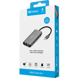 USB-C Dock HDMI+LAN+SD+USB,61W, White