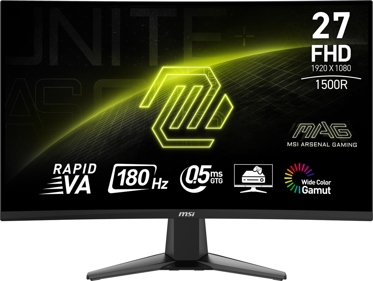 MSI MAG 27C6F computerskærm 68,6 cm (27") 1920 x 1080 pixel Fuld HD LCD Sort