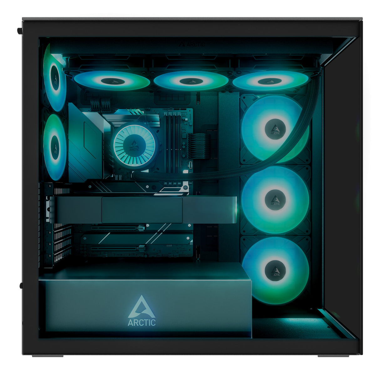ARCTIC Xtender Black (Tinted Glass) Midi Tower Sort