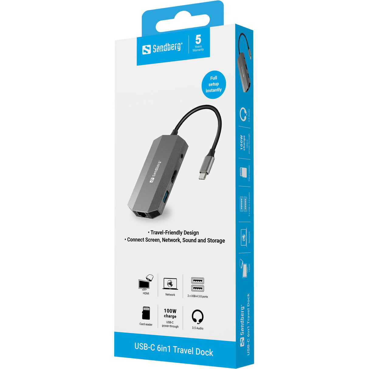 Sandberg USB-C 6-in1 Travel Dock