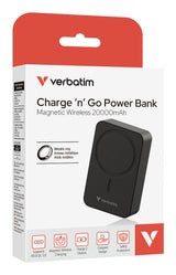 Verbatim Charge 'n' Go Essentials Trådløs power bank 20000mAh 35Watt 1xUSB-C Sort