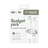 PanzerGlass empower by ® Racing 60W USB-C to USB-C Kabel | USB 2.0 | 2M | Silver White