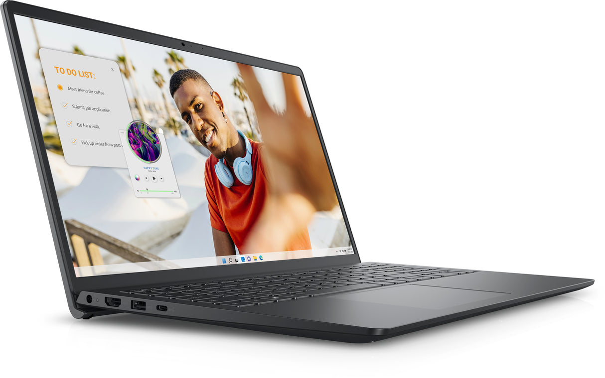 DELL Inspiron 3535 AMD Ryzen™ 5 7530U Laptop 39,6 cm (15.6") Fuld HD 16 GB DDR4-SDRAM 512 GB SSD Wi-Fi 5 (802.11ac) Windows 11 Pro Nordisk Sort