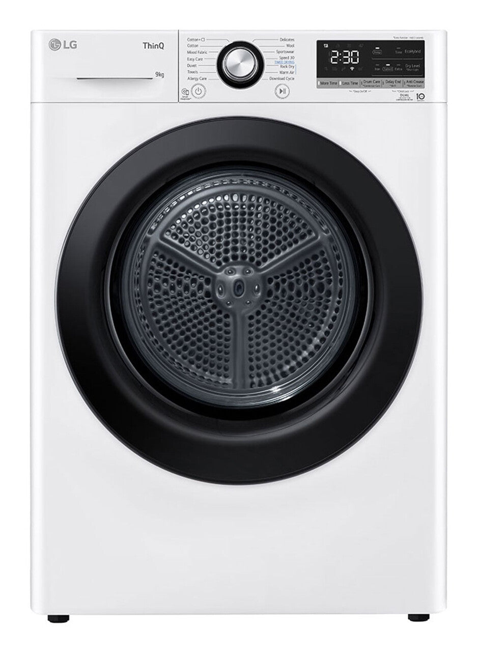LG RV9DN9037 tørretumbler Fritstående Front-læsning 9 kg Hvid