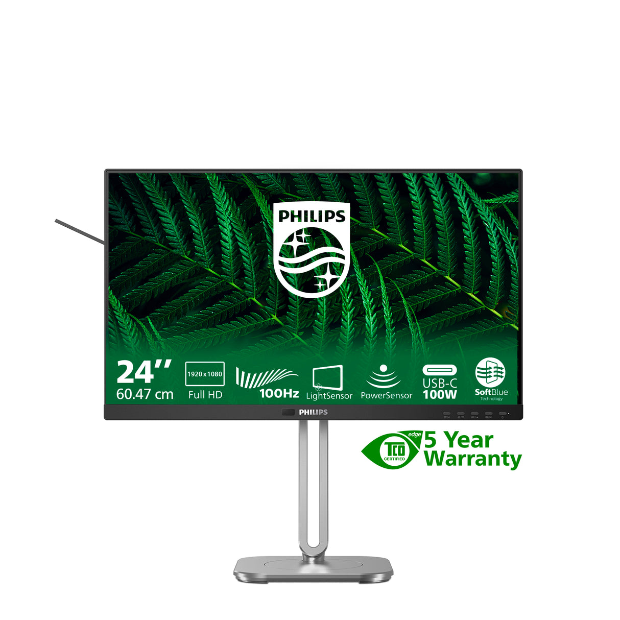Philips 5000 series 24B2G5301/00 computerskærm 60,5 cm (23.8") 1920 x 1080 pixel Fuld HD LCD Sort