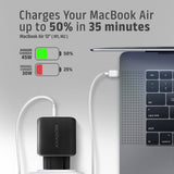 Axagon ACU-PQ45 QC 3.0, 4.0/AFC/FCP/PPS/PD, 45W, schwarz - Netzladegerät mit USB-A und USB-C Schnittstelle Mobiltelefon, Smartphone, SmartWatch, Tablet, Universel Sort Vekselstrøm Hurtig opladning Indendørs