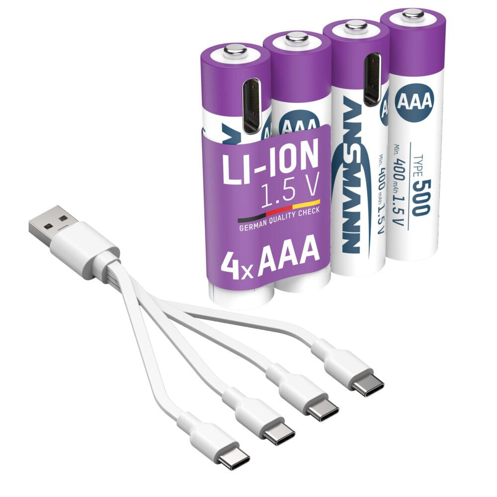 Ansmann 1311-0028 husholdningsbatteri Genopladeligt batteri AAA Lithium-Ion (Li-Ion)