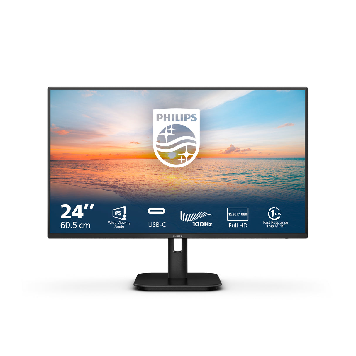 Philips 1000 series 24E1N1300A/00 computerskærm 60,5 cm (23.8") 1920 x 1080 pixel Fuld HD LCD Sort