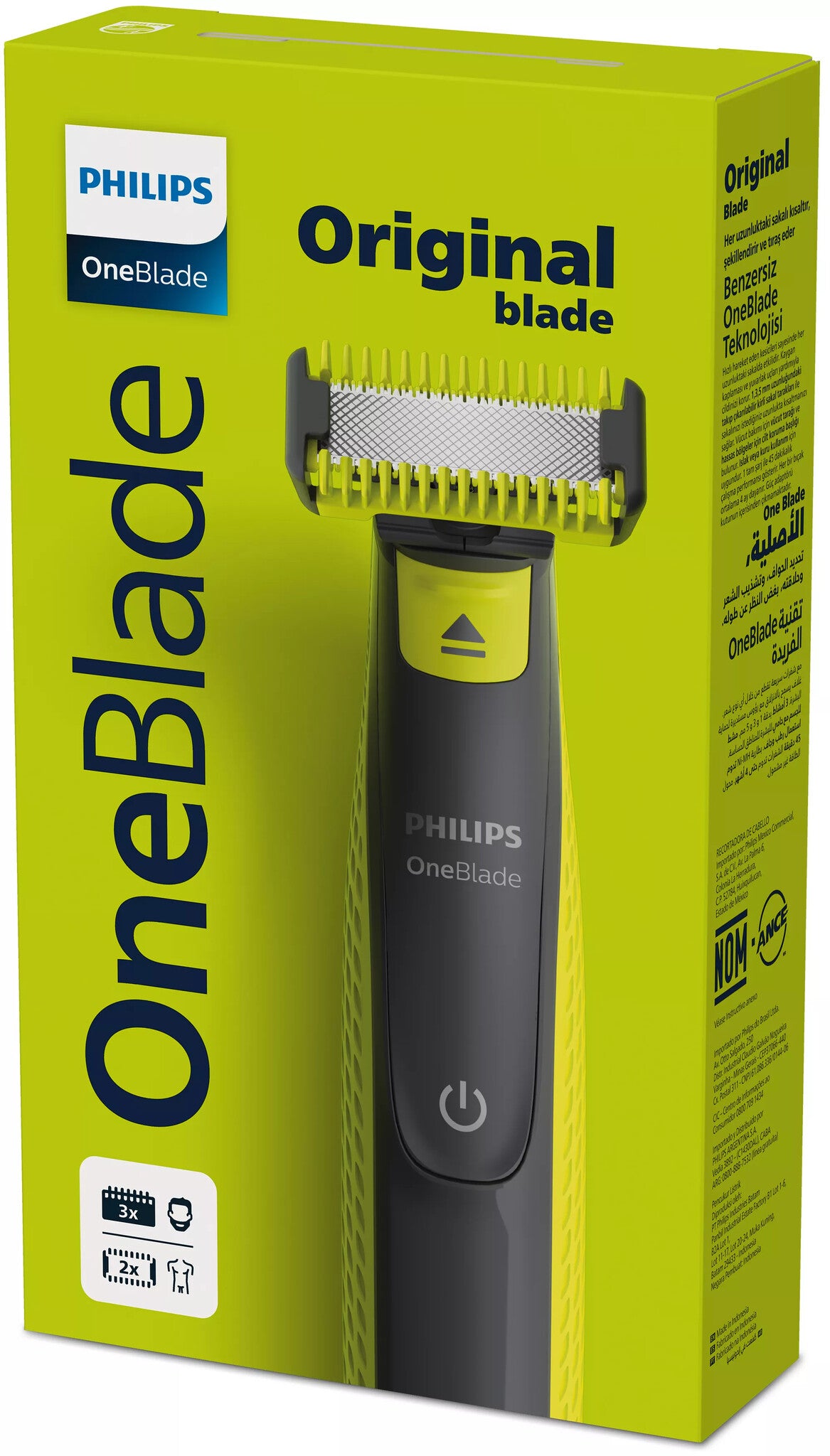 Philips Norelco OneBlade QP2824/10 barbermaskine til ham Folie shaver Trimmer Grå, Lime