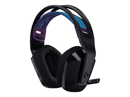 Logitech G G535 LIGHTSPEED Wireless Gaming Headset Trådløs Headset Sort Lilla