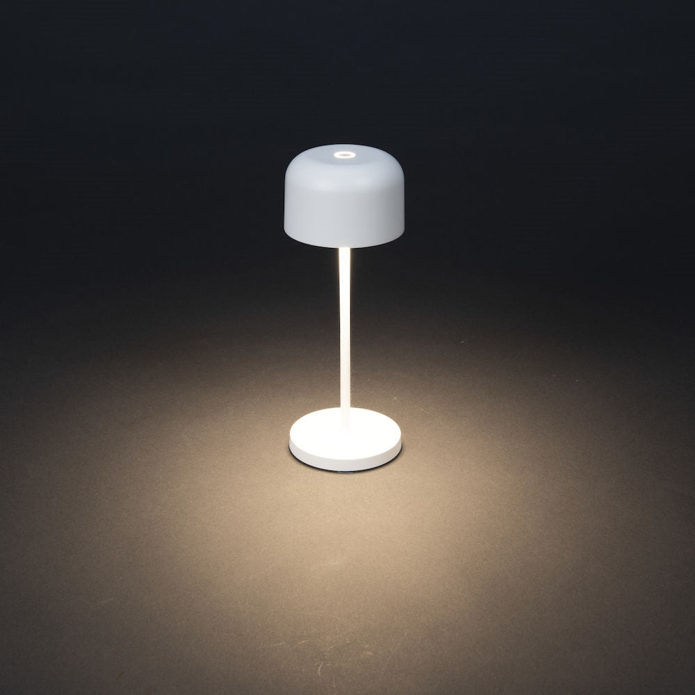 Konstsmide Lille mini hvid bordlampe portable
