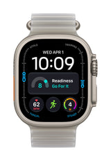 *Apple Watch Ultra 4 GPS + Cellular 49mm Natural Titanium Case with Translucent Grey Ocean Band