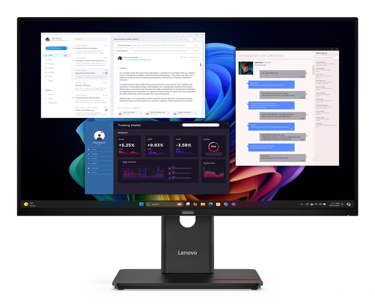 Lenovo ThinkVision T27UD-40 27 IPS 3840 x 2160 (4K) HDMI DisplayPort USB-C 60Hz