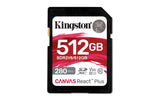 Kingston Technology 512 GB Canvas React Plus SDXC UHS-II 280R/150W U3 V60 til fuld HD/4K