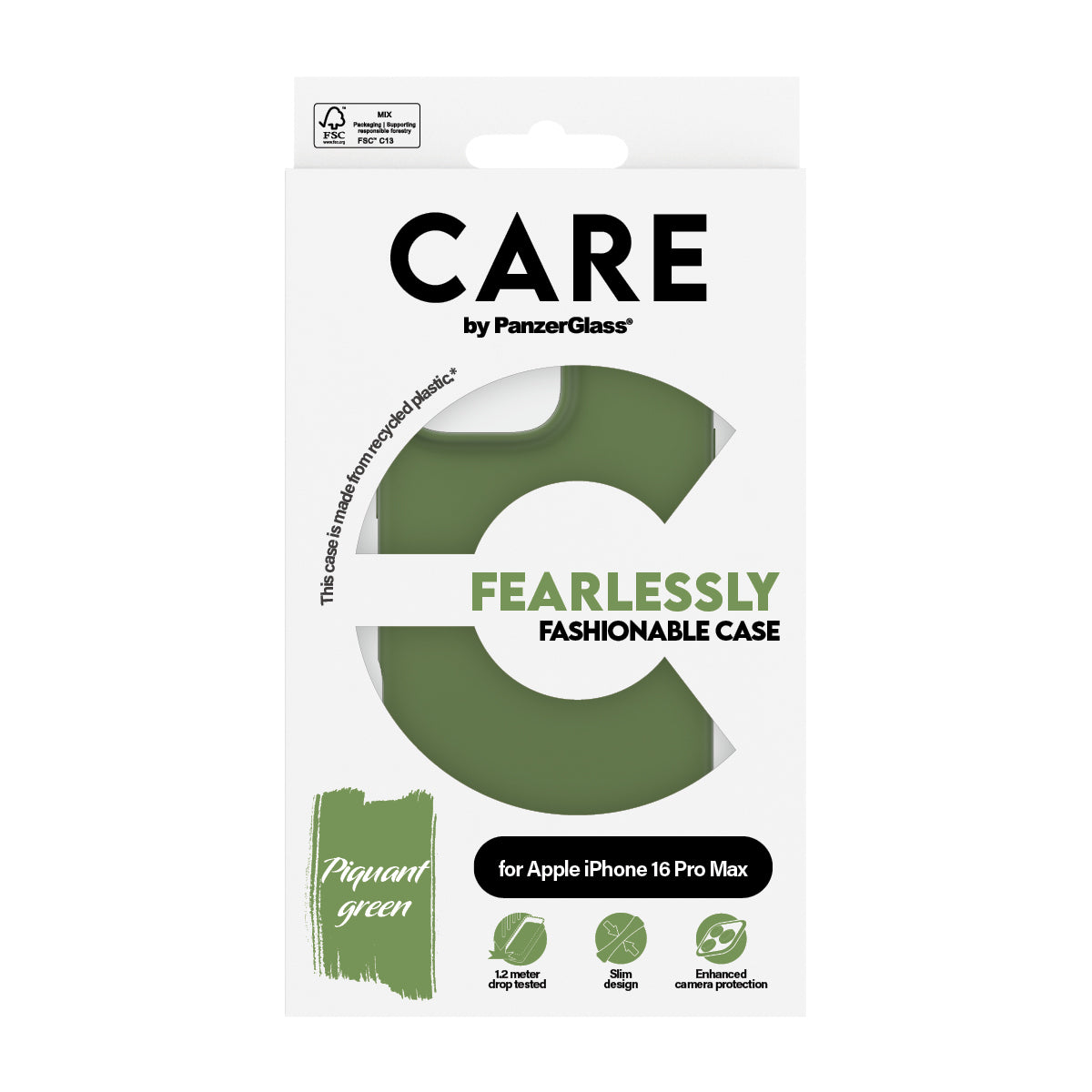PanzerGlass CARE by ® Fashionable Case Grøn iPhone 16 Pro Max