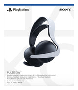 Sony PULSE Elite Headset Kabel & trådløs Spil Bluetooth Opladningsstativ Sort, Hvid