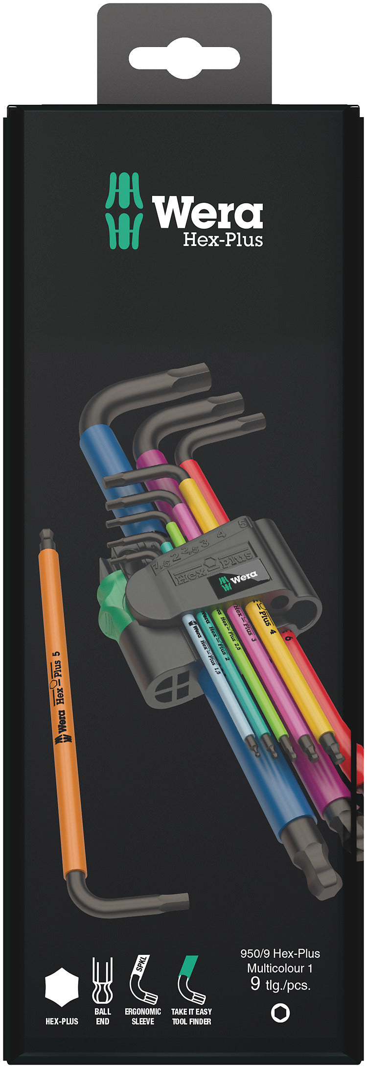 Wera 950/9 Hex-Plus L-nøglesæt 9 Dele