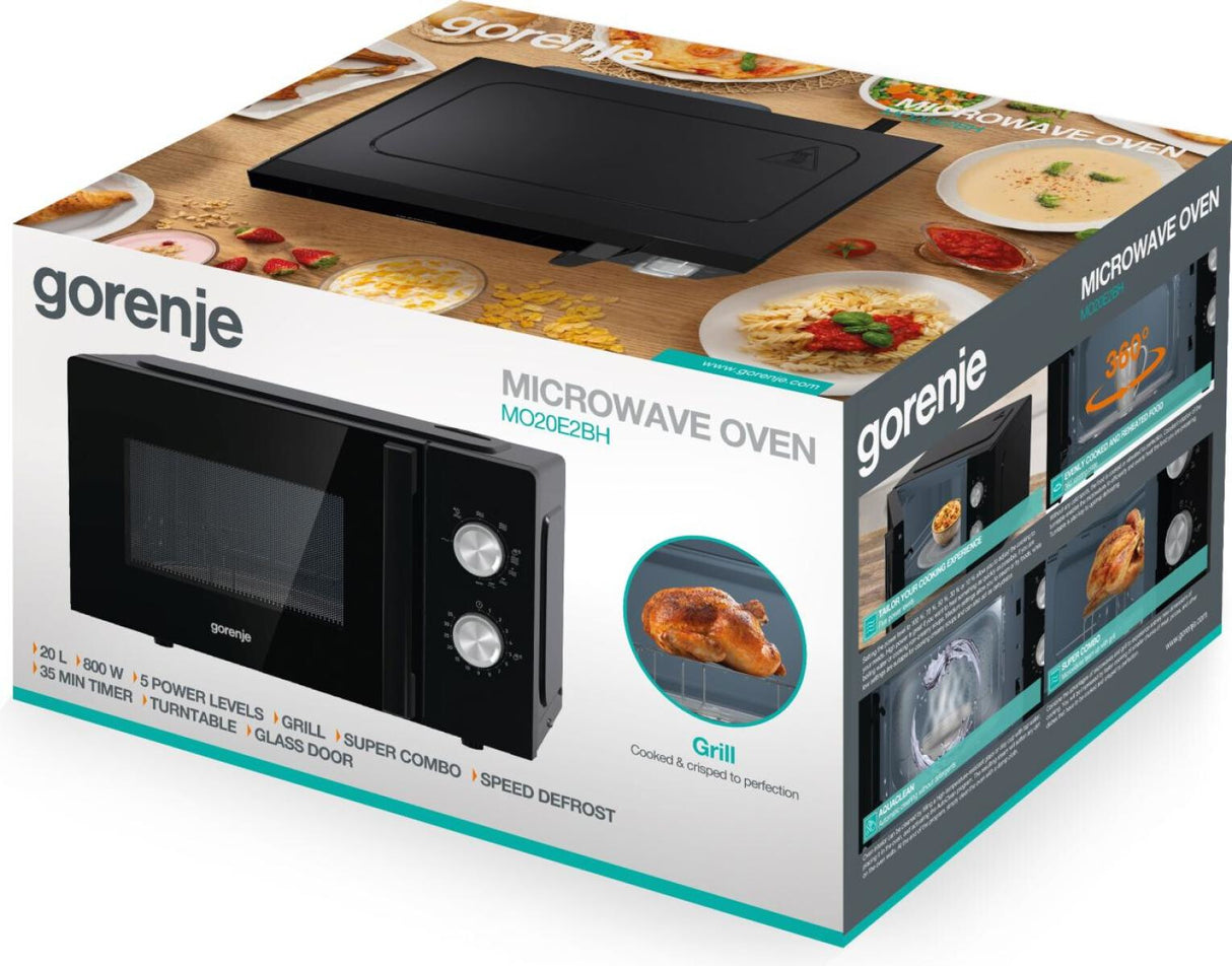 Gorenje MO20E2BH Sort Grill mikroovn Bordplade 20 L 800 W