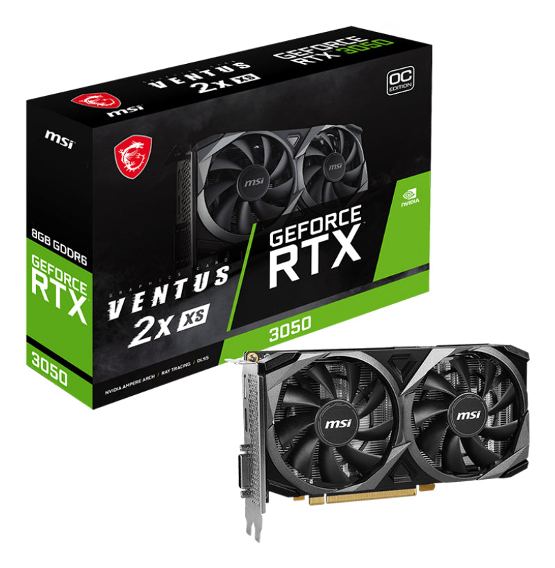 MSI VENTUS GEFORCE RTX 3050 2X XS 8G OC grafikkort NVIDIA 8 GB GDDR6
