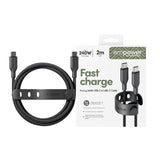 PanzerGlass empower by ® Racing 240W USB-C to USB-C Kabel | USB 2.0 | 2M | Space Black