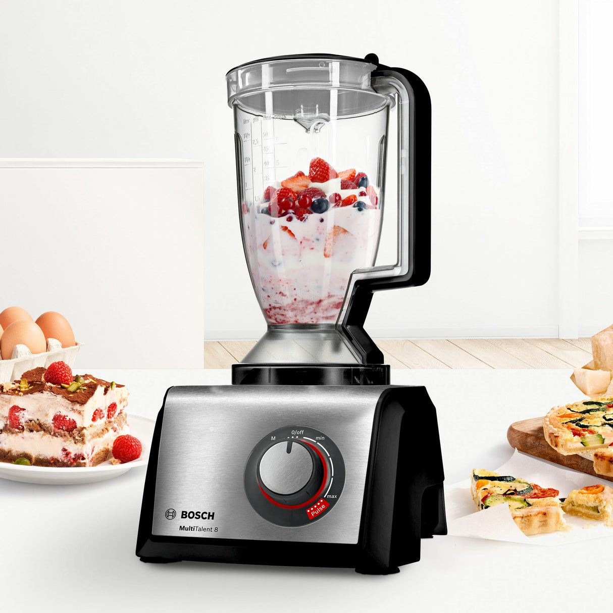 Bosch MC812M844 foodprocessor 1250 W 3,9 L Sort, Rustfrit stål