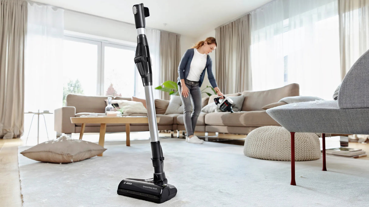 Bosch BBS711W stav støvsuger & elektrisk kost 2-i-1 stangstøvsuger Batteri Dry Hygiejnefilter Poseløs 0,3 L Hvid