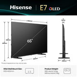 Hisense 65E7Q 165,1 cm (65") 4K Ultra HD Smart TV Wi-Fi Sort