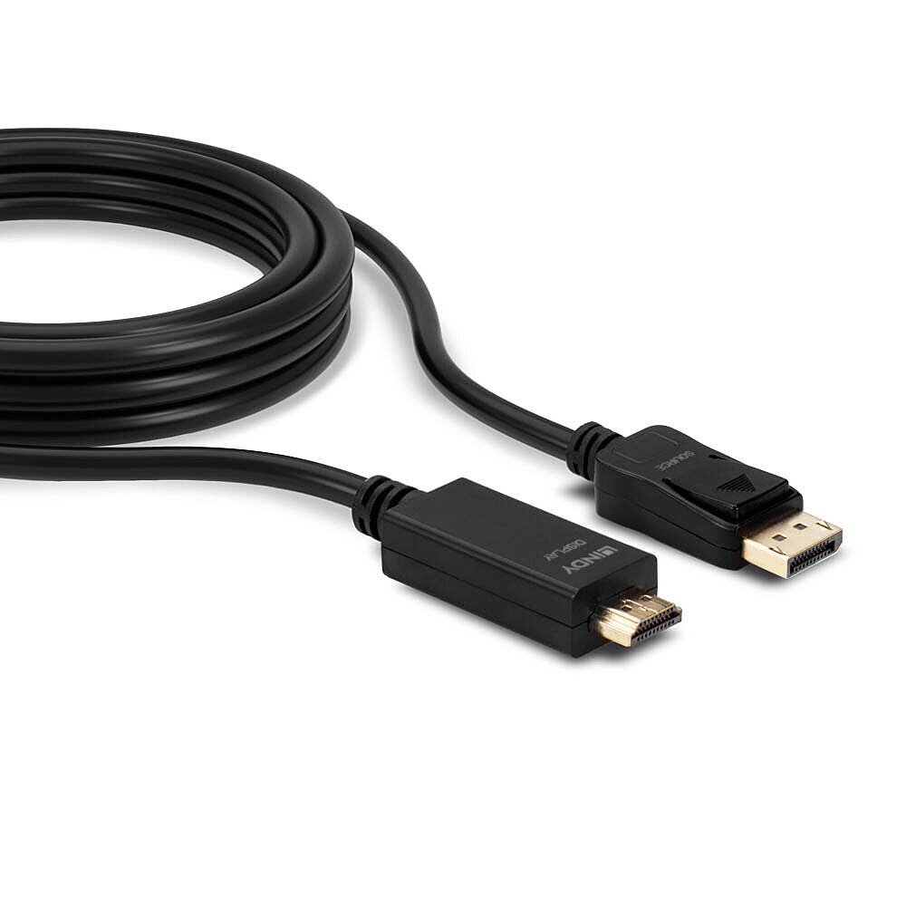 Lindy 36923 videokabel adapter 3 m DisplayPort HDMI Type A (Standard) Sort